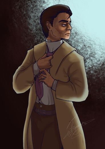 Arte de personagem - meio corpo